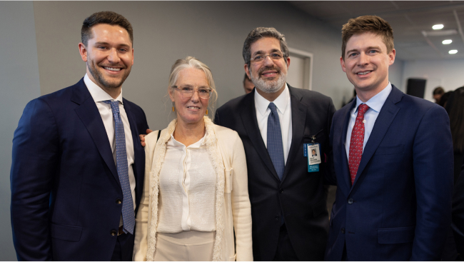 From left, Michael Ham, COO, Shields; Colleen Blye, Executive Vice President and Chief Financial Officer, Montefiore Einstein; David Menashy, Vice President, Finance, Montefiore Einstein; and  Stephen West, CEO, Shields